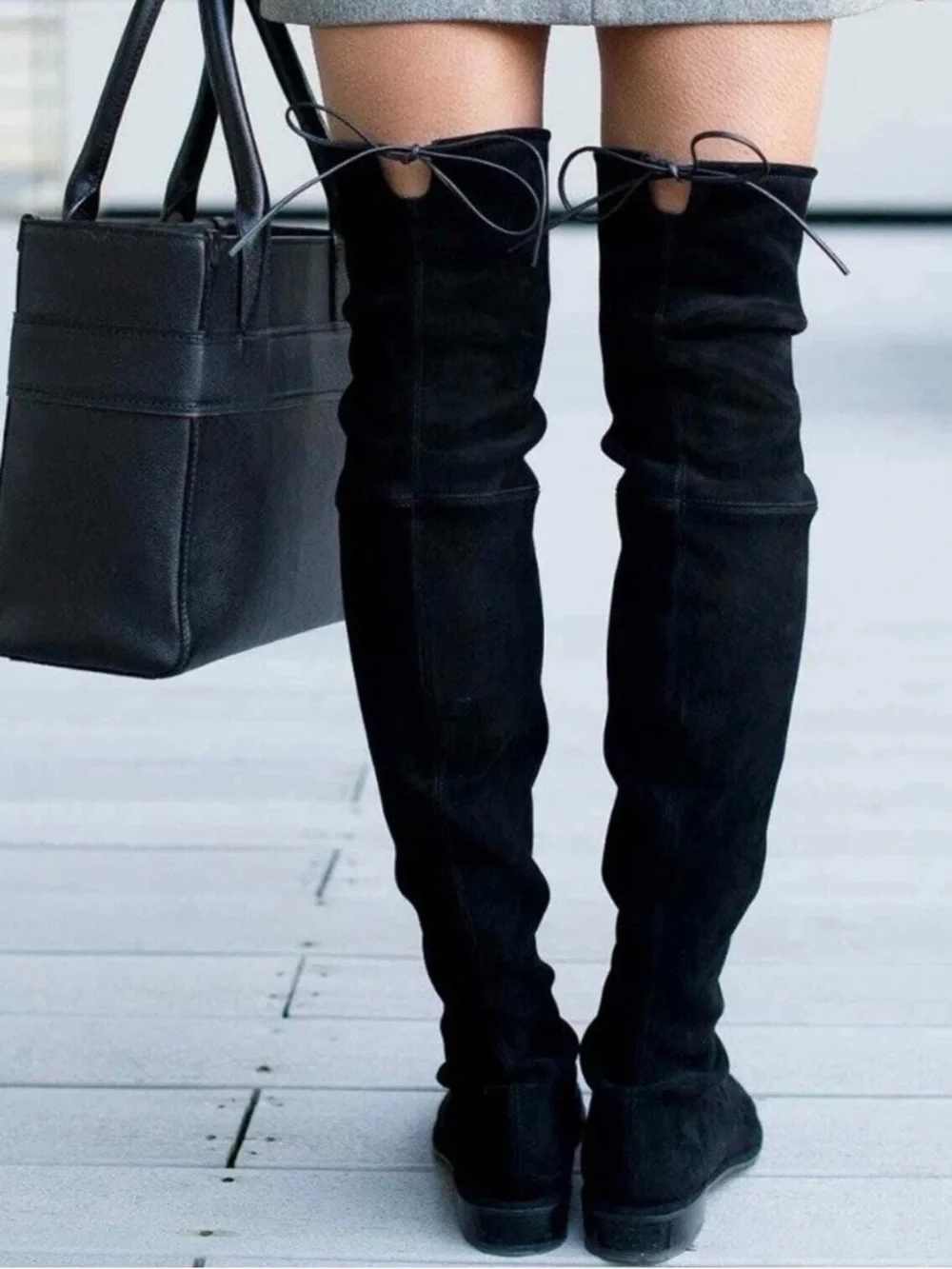 Stuart Weitzman Lowland Black Over-the-Knee Suede Boots Sz. 10B